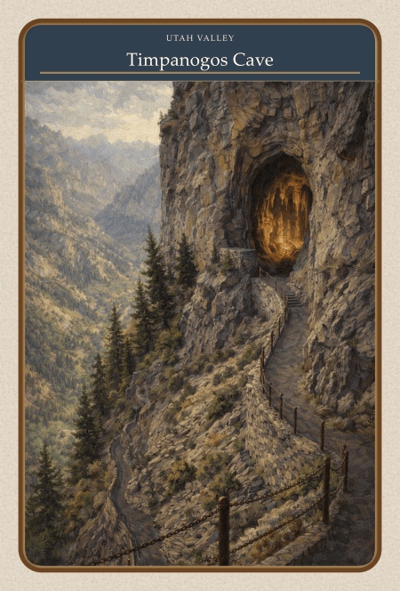 Timpanogos Cave trail card — compact 3×4.5"
